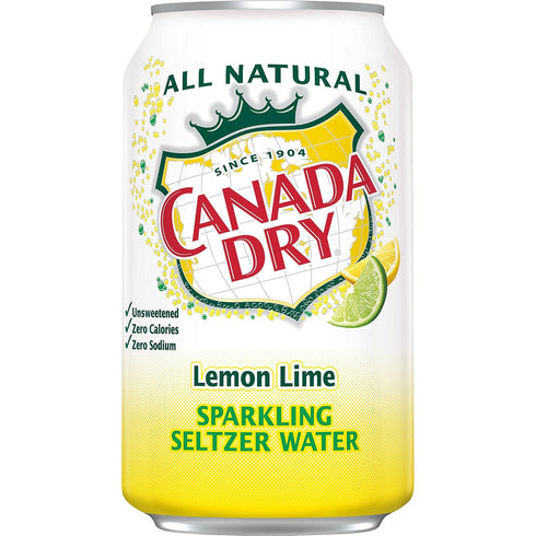 12 8 Count Canada Dry Lemon Lime Sparkling Seltzer Water, Fluid Ounce Can