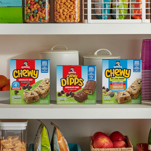 Packaging Vary,58 Count (Pack 2) Quaker Chewy Granola Bars,Chocolate Chip,- May