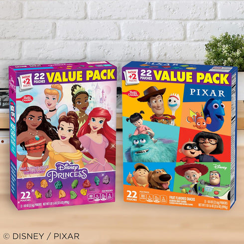 Pack, 22 17.6 oz Disney Pixar Fruit Flavored Snacks, Gluten Free, Kids Snacks, Value Ct