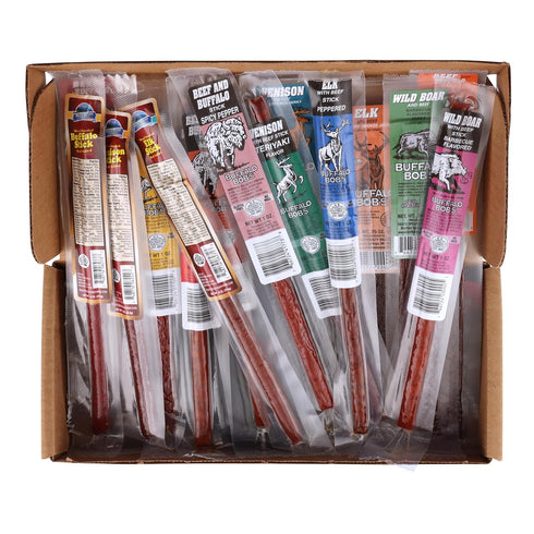 15-Piece Pack Jerky Dynasty Big Game Jerky Variety - Assorted Meat Snack Box with Beef Jerky, Buffalo, Elk, Wild Boar