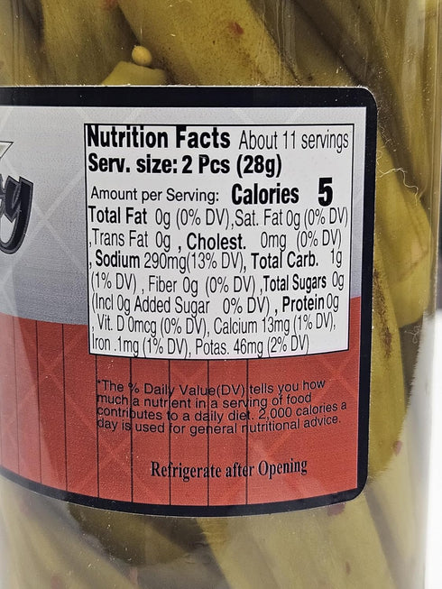 Hot Pickled Crisp Okra in Glass Jar - Amish Valley Products