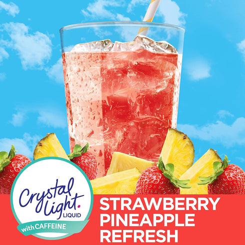 1.62 (Pack 1) Crystal Light Strawberry Pineapple Liquid Energy Drink Mix with Caffeine, Sugar Free Water Enhancer