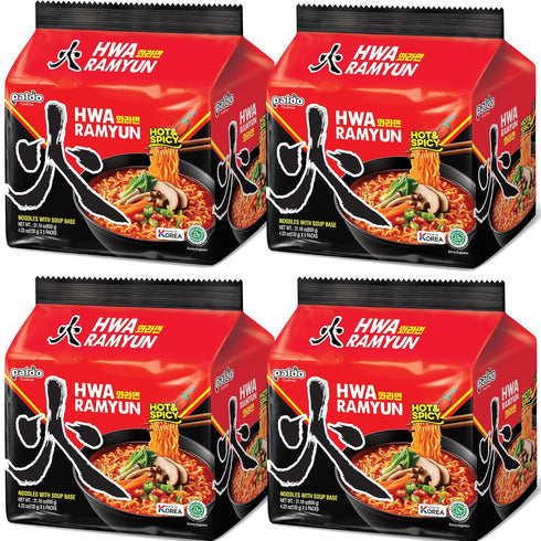 4.23 (Pack 20) Paldo Hwa Ramyun - with Soy Peptide, Hot & Spicy Noodles, Ounce