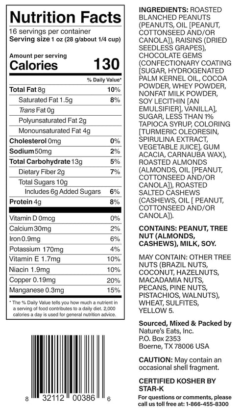 Oz, 16 Oz Nature's Eats Nuts for Recovery Muscle Trail Mix, Assorted