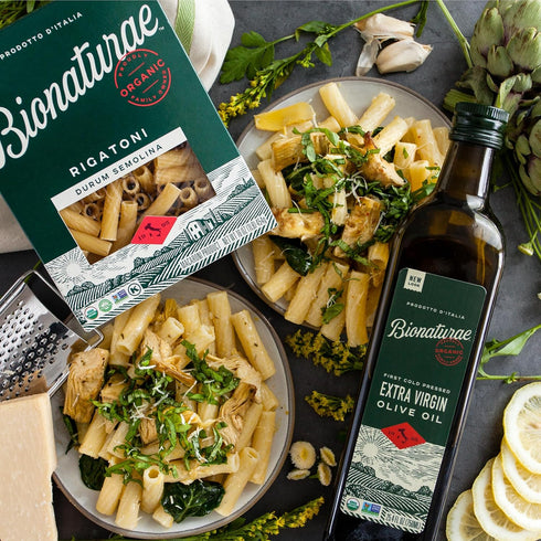16 Oz, 3 Pack Bionaturae Rigatoni Pasta Noodles - Durum Semolina Pasta, Kosher, High Protein, Non-GMO Verified, USDA