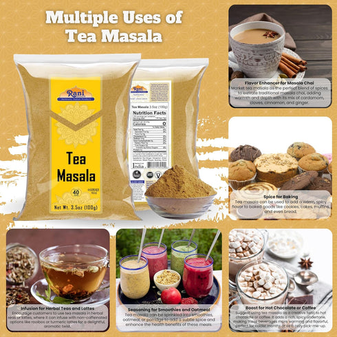 Rani Tea (Chai) Masala Indian Spice Blend, 3.5oz (100g), All Natural, Vegan, Gluten Friendly