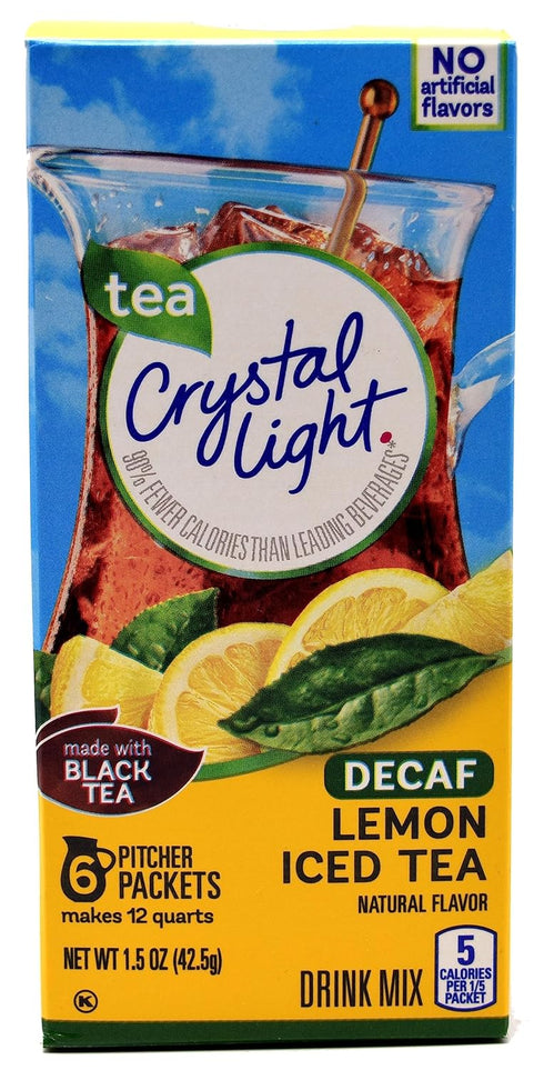 Crystal Light Decaf Lemon Iced Tea Natural Flavor Drink Mix, 12-Quart Canister