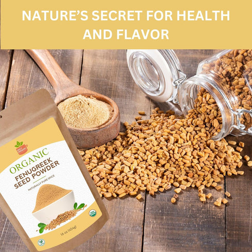 SPICY ORGANIC Fenugreek Powder, 8 OZ, USDA Certified Organic, Freshly Ground Indian Spice for Cooking