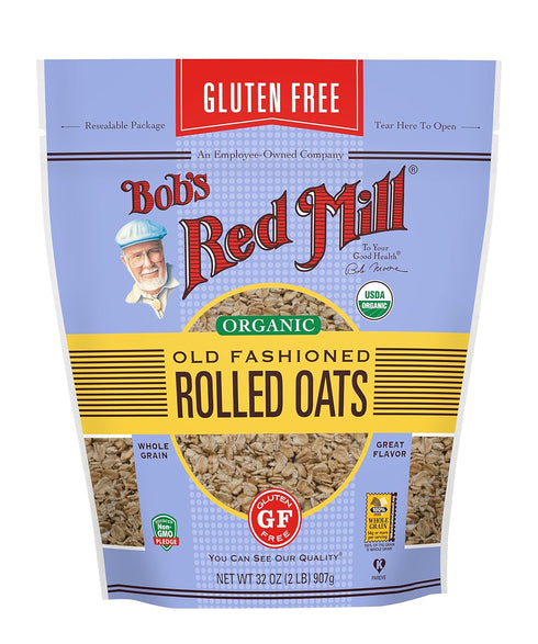 Bob's Red Mill Gluten Free Organic Old Fashioned Rolled Oats, 2 Pound
