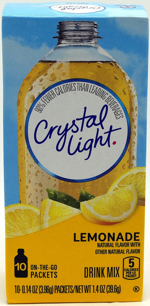 Crystal Light On The Go Natural Lemonade Drink Mix, 10-Packet Box (Pack