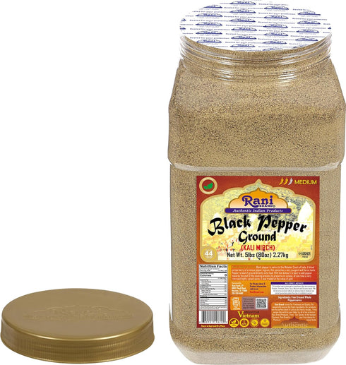 80 80oz (5lbs) 2.27kg Rani Black Pepper Fine Powder Mesh, Bulk PET Jar ~ All Natural | Vegan | Gluten Friendly |