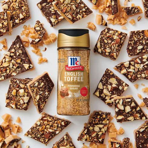 3.7 oz McCormick Finishing Sugar, English Toffee, Limited Edition, Rich & Buttery Sweetness for Hot Chocolate, Cookies
