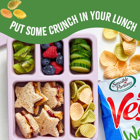 1 Oz (Pack 24) Sensible Portions Garden Veggie Wavy Chips, Sea Salt, Snack Size