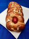 Glyka-Sweets Tsoureki Traditional Greek Easter Bread with red egg, about 1.5 lb