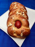 Glyka-Sweets Tsoureki Traditional Greek Easter Bread with red egg, about 1.5 lb