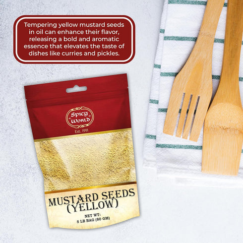 Spicy World 5-Pounds Yellow Mustard Seeds Bulk