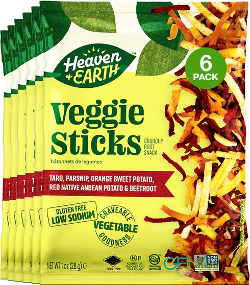 Heaven & Earth Root Veggie Sticks, 1oz (6 Pack) | Thin Stix