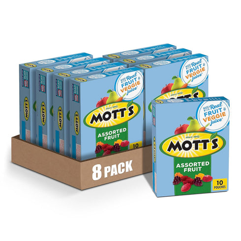 Mott's Fruit Flavored Snacks, Assorted Fruit, Gluten Free Snack, 10 Ct, 8