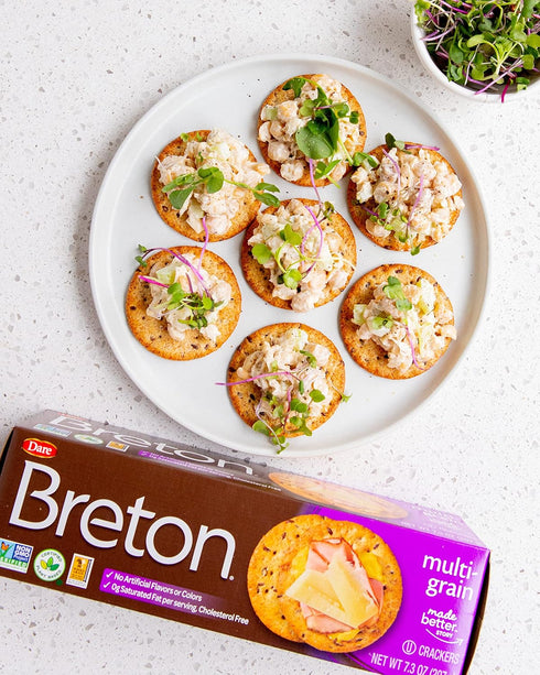 7.3 (Pack 3) Breton Multigrain Crackers, Ounce