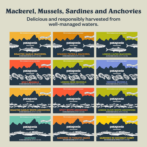 18g Patagonia Provisions - Smoked Mussels in Extra Virgin Olive Oil | Responsibly sourced | Protein per tin & Gluten