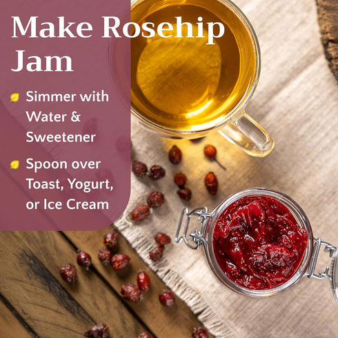 1 lb (16oz) Rose Hips Tea - Dried Whole Rosehip Fruit Herb (Rosa Canina) - Natural Rose Hip Herbal Tea Loose, Bulk