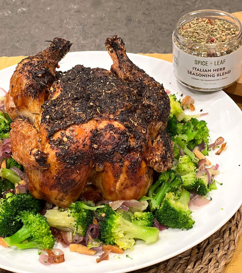 Italian Herb Seasoning Blend by SPICE + LEAF - Vegan Kosher Pesticide Free Spice Blend Used to Give your Meat, Fish, Chicken, Vegetables, Eggs or Salad Dressings a pop of flavor, 1.5oz.