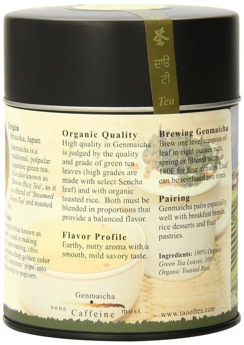 The Tao of Tea, Genmaicha Green Tea and Toasted Rice, Loose Leaf, 3.5 Ounce Tin