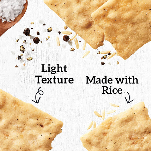 GOOD THINS Sea Salt & Pepper Rice Snacks, Gluten Free Crackers, 3.5 oz