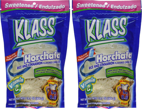 Klass 14.1 Oz, (Pack 2) Horchata, Rice and Cinnamon Drink Mix