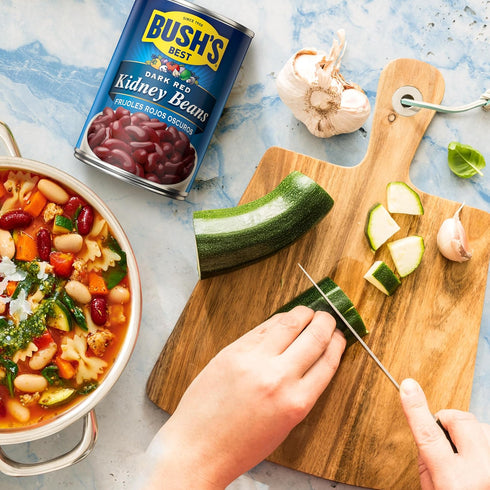 16 oz (Pack 12) BUSH'S BEST Canned Dark Red Kidney Beans, Source of Plant Based Protein and Fiber, Low Fat, Gluten