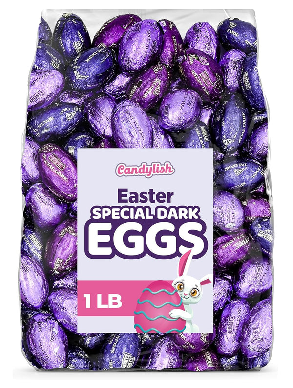 Easter Dark Chocolate Eggs, 1 lb. Bulk Easter Candy Bag, Individually Wrapped