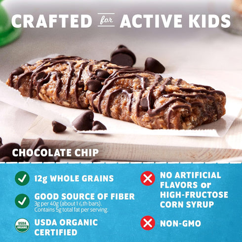 12g (18 Pack) Zbar - Chocolate Chip - Soft-Baked Energy Snack Bars - Non-GMO - Whole Grains - USDA Organic Granola Bars