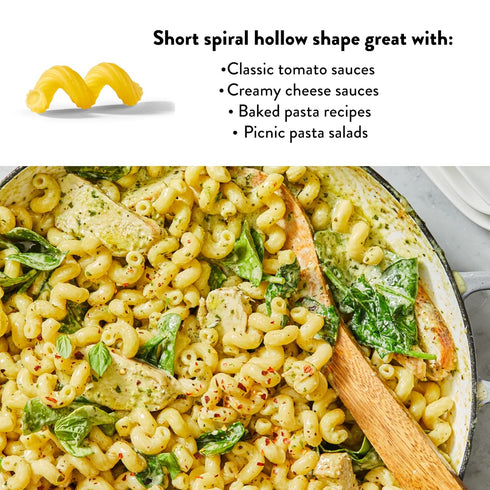 1 8 Pack, DeLallo Cavatappi Pasta, Pound Bag, Spiral Shape Noodles, Made in Italy, Cooks Al Dente, Made with Durum