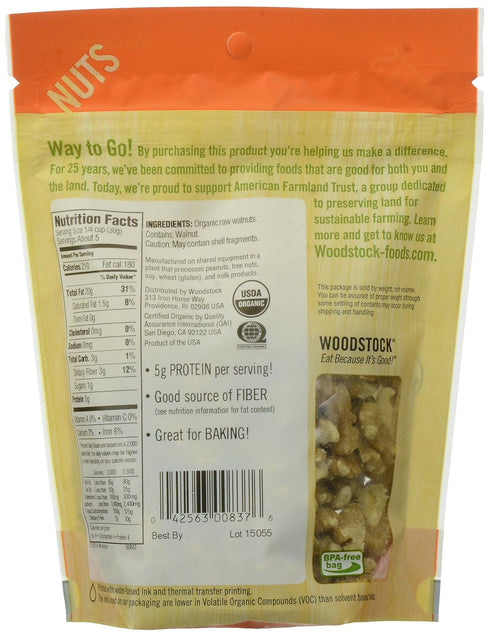 5.5 oz Woodstock Organic Walnuts Halves and Pieces