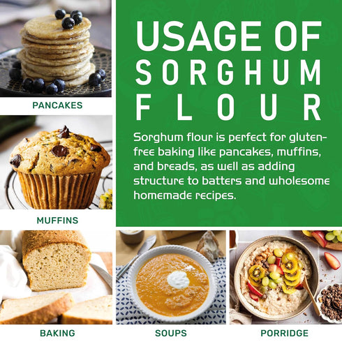 2 100% Jiva Organics Organic Sorghum Flour Pound Bag - Jowar Flour, Natural & Non-GMO