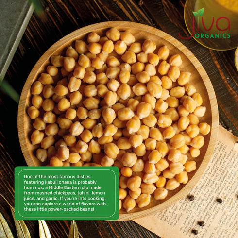 2 LB Jiva Organics Raw Chickpeas (Whole Garbanzo Beans) Bag - Gluten Free, Non GMO, Vegan