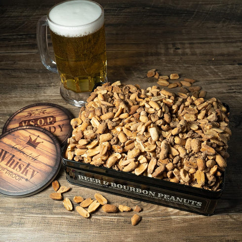 Nuts Gift Basket for Men, Unique Flavored Peanuts Assortment in a Cool Tin Gift Box, Birthday Gift for Men, Great Gift