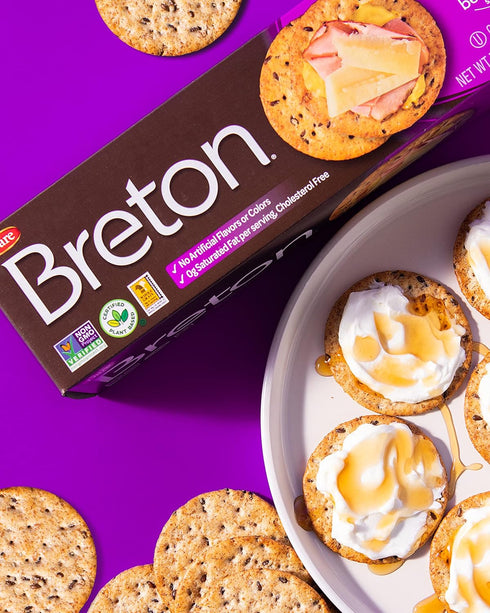 7.3 (Pack 3) Breton Multigrain Crackers, Ounce