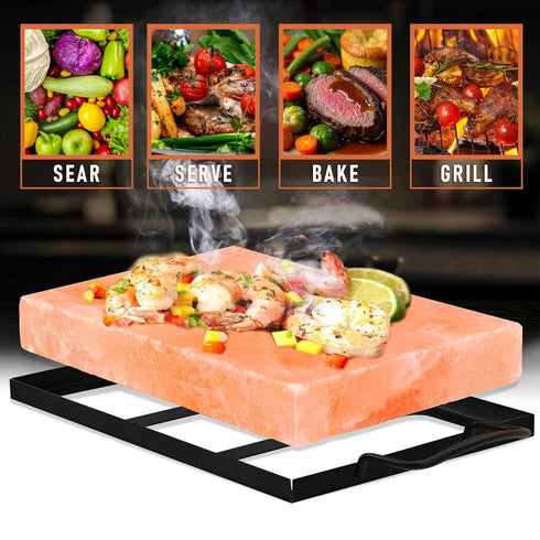 12x8x1.5 Inch 11 Lbs Premium Himalayan Salt Tiles (Plate) for BBQ & Grilling Natural Salt Block with Tray and Box