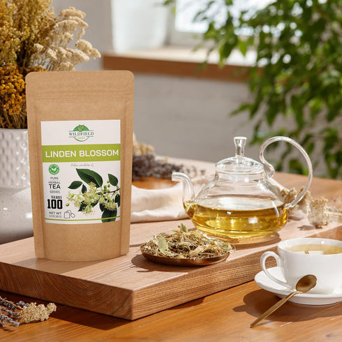 100 Linden Tea Dried Linden Flower Tea Herbal (Tilia cordata) - 100 Count Tea Bags