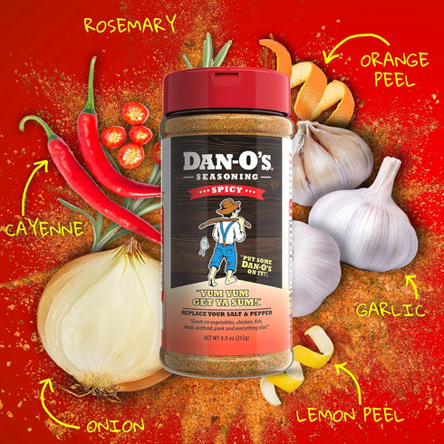 Dan-O’s Seasoning Spicy | Medium Bottle | 1 Pack (8.9 oz)