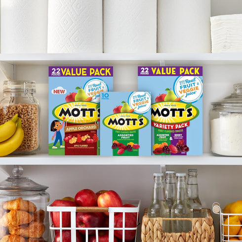 0.8 oz, 40 (Pack 3) Mott's Fruit Flavored Snacks, Assorted Fruit, Pouches, ct