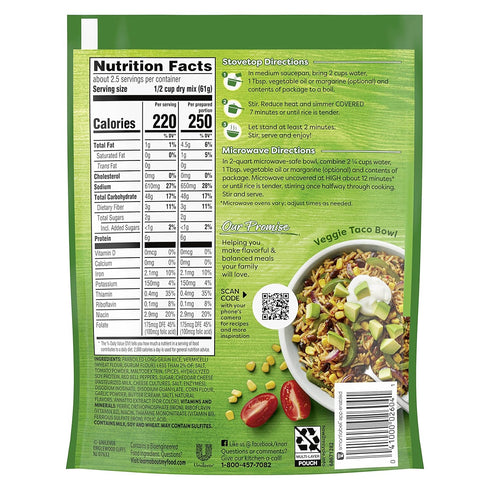 5.4 oz (Pack 8) Knorr Rice Side Dish, Fiesta Taco