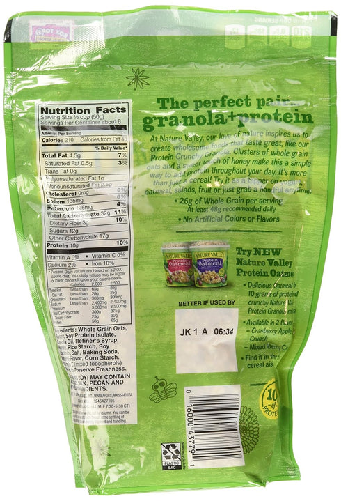 11oz (Pack 4) Nature Valley, High Protein Granola, Oats and Honey, Bag