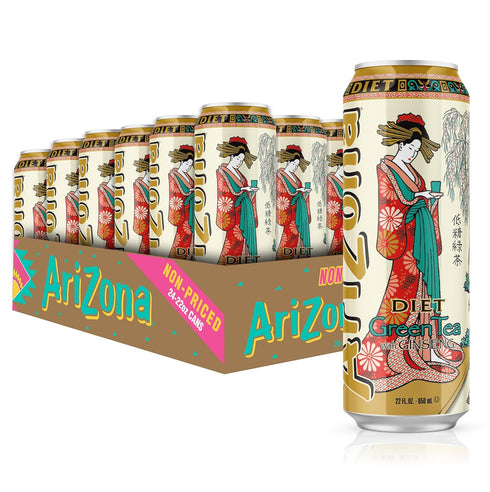 AriZona Diet Green Tea with Ginseng and Honey - Big Can, 22