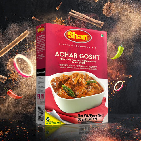 Shan Achar Gosht Seasoning Mix, 50g - Spice Packets for Meat in Pickle