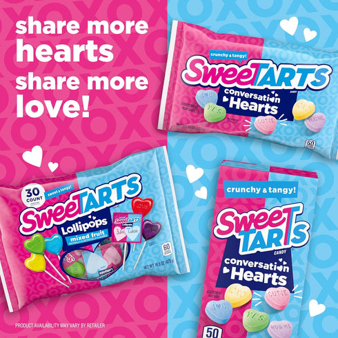 10 Package SweeTARTS Conversation Hearts, Valentine's Day Candy, Ounce