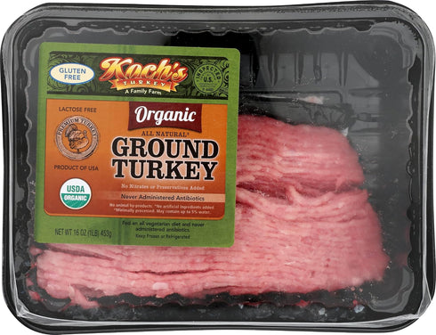 Kochs Turkey Farm Organic Ground Turkey, 16 OZ