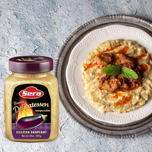 23 Oz (2 PACK) Sera Roasted Delicatessen Roasted Eggplant | Ready to Serve Precooked Eggplant | Smokey Flavor | Perfect