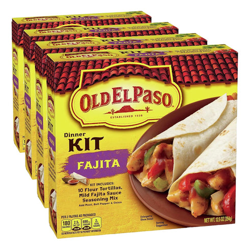 Old El Paso Fajita Dinner Kit With Flour Tortillas, Mild Fajita Sauce